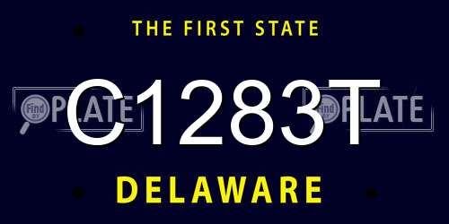 C1283T Delaware License Plate