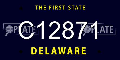 C12871 Delaware License Plate