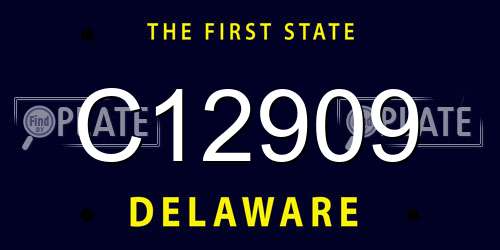 C12909 Delaware License Plate