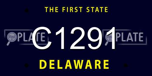 C1291 Delaware License Plate