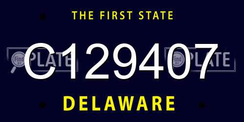 C129407 Delaware License Plate
