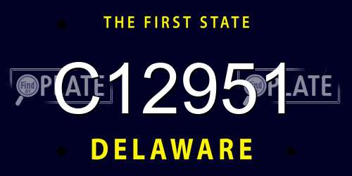 C12951 Delaware License Plate
