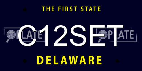 C12SET Delaware License Plate