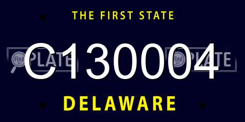 C130004 Delaware License Plate