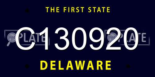 C130920 Delaware License Plate