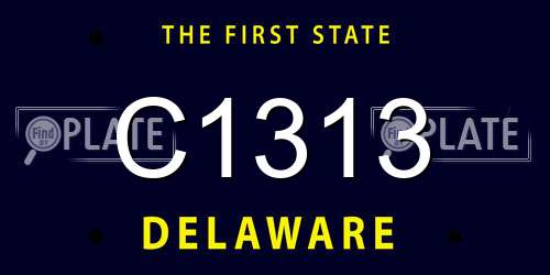 C1313 Delaware License Plate