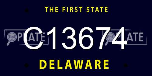 C13674 Delaware License Plate