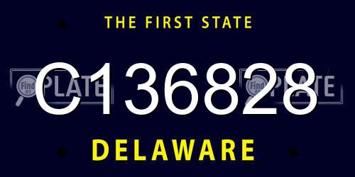 C136828 Delaware License Plate