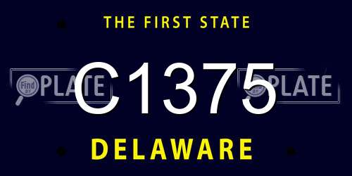 C1375 Delaware License Plate