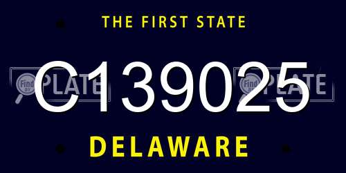 C139025 Delaware License Plate