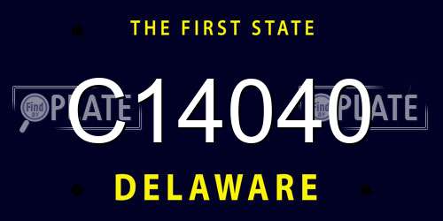 C14040 Delaware License Plate