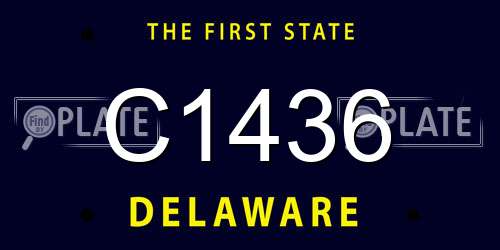 C1436 Delaware License Plate