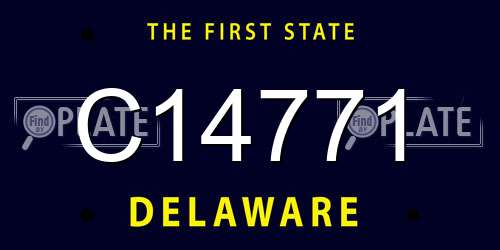 C14771 Delaware License Plate