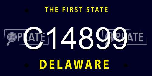 C14899 Delaware License Plate