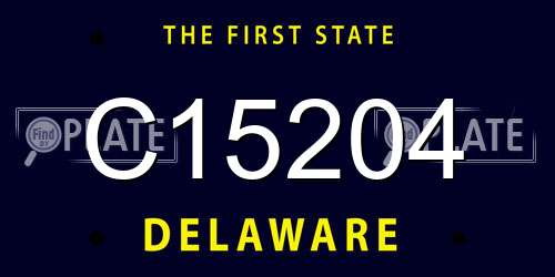C15204 Delaware License Plate