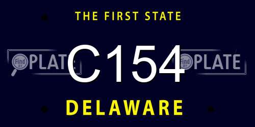 C154 Delaware License Plate