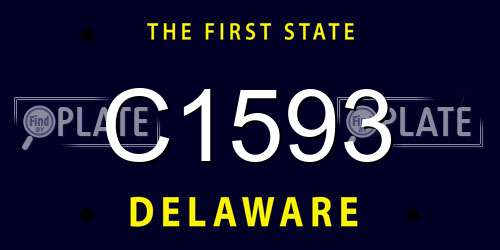 C1593 Delaware License Plate