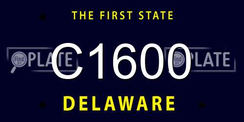C1600 Delaware License Plate