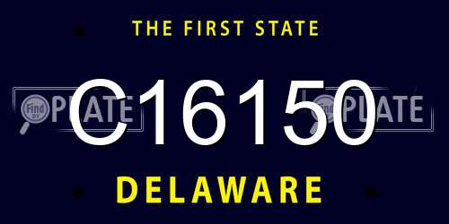 C16150 Delaware License Plate