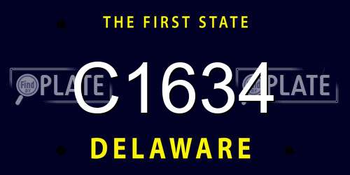 C1634 Delaware License Plate