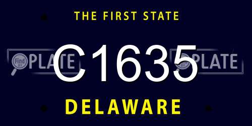 C1635 Delaware License Plate