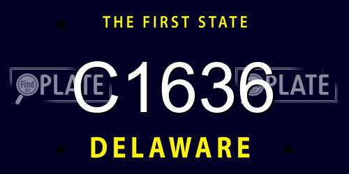 C1636 Delaware License Plate