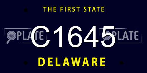 C1645 Delaware License Plate