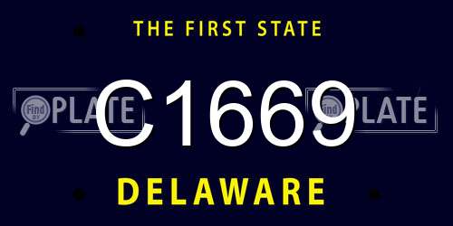 C1669 Delaware License Plate