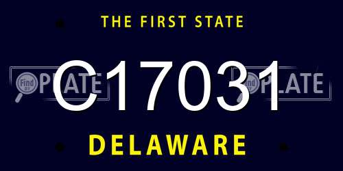C17031 Delaware License Plate