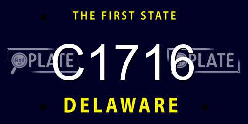 C1716 Delaware License Plate