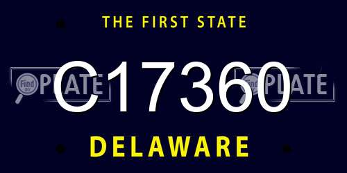 C17360 Delaware License Plate