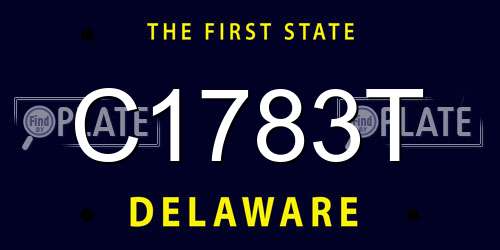 C1783T Delaware License Plate