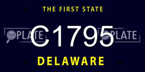 C1795 Delaware License Plate