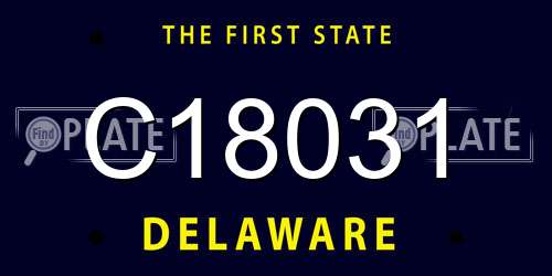 C18031 Delaware License Plate