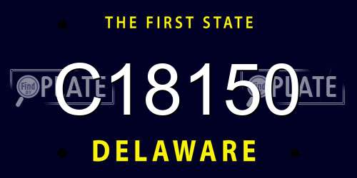 C18150 Delaware License Plate