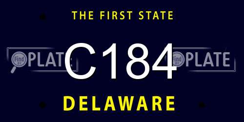 C184 Delaware License Plate