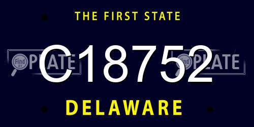C18752 Delaware License Plate