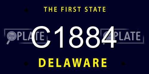 C1884 Delaware License Plate