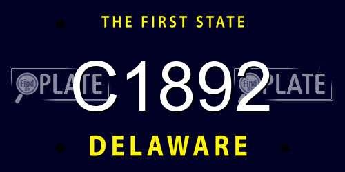 C1892 Delaware License Plate