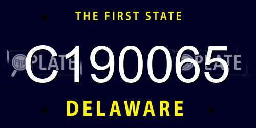 C190065 Delaware License Plate