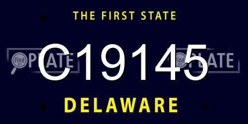 C19145 Delaware License Plate