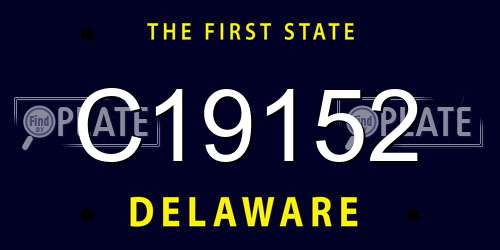 C19152 Delaware License Plate