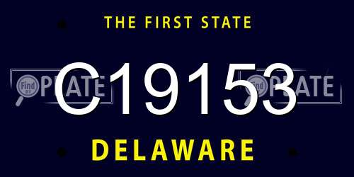 C19153 Delaware License Plate