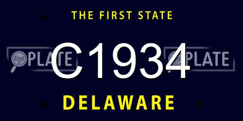C1934 Delaware License Plate
