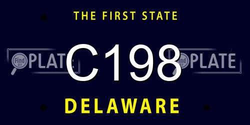 C198 Delaware License Plate