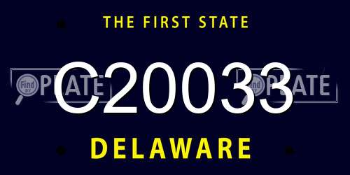 C20033 Delaware License Plate