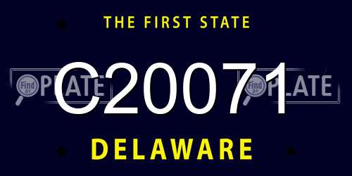 C20071 Delaware License Plate
