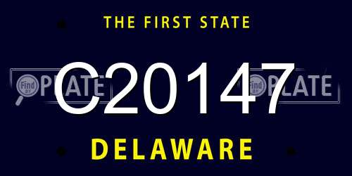 C20147 Delaware License Plate