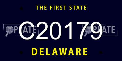 C20179 Delaware License Plate