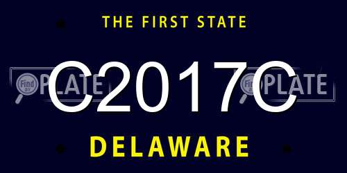 C2017C Delaware License Plate